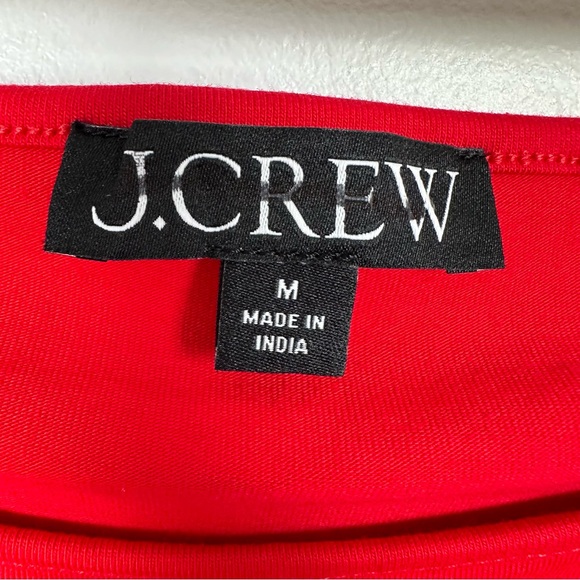 J. Crew Top Rated Off-the-shoulder long-sleeve shirt stretch cotton Red BY371 - Picture 5 of 8